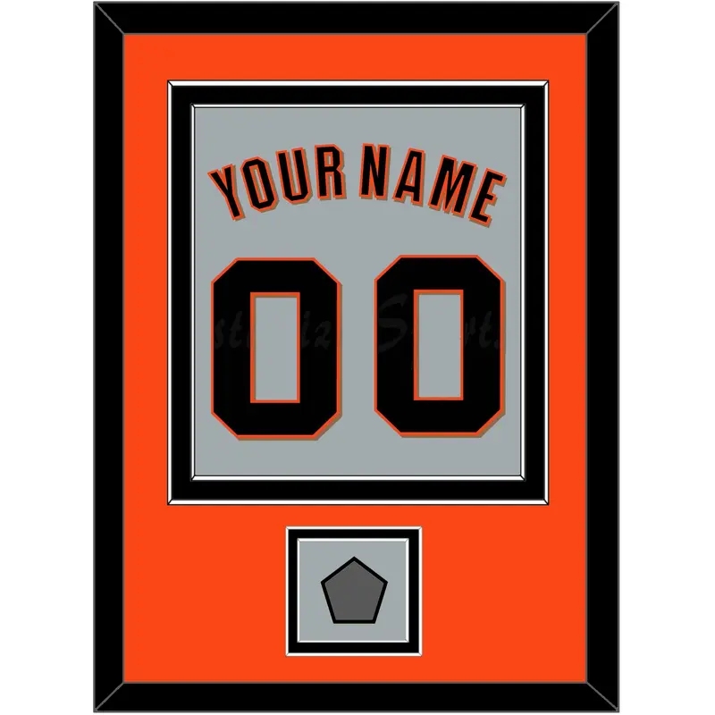 San Francisco Name, Number & World Series Jersey Patch - Road Gray (2010-2021) - Double Mat 2