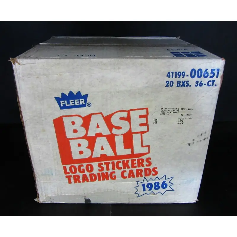 1986 Fleer Baseball Unopened Wax Case (20 Box) (Authenticate)