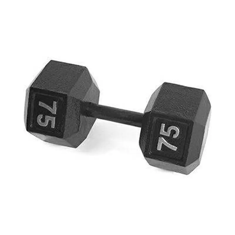 New Cap 75 lb Black Hex Iron Dumbbell - 1 Qty