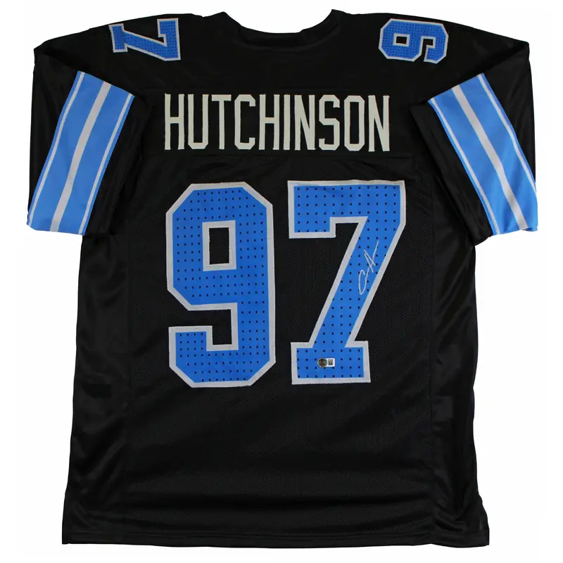 Aidan Hutchinson Authentic Signed Black Alternate Pro Style Jersey BAS Witnessed