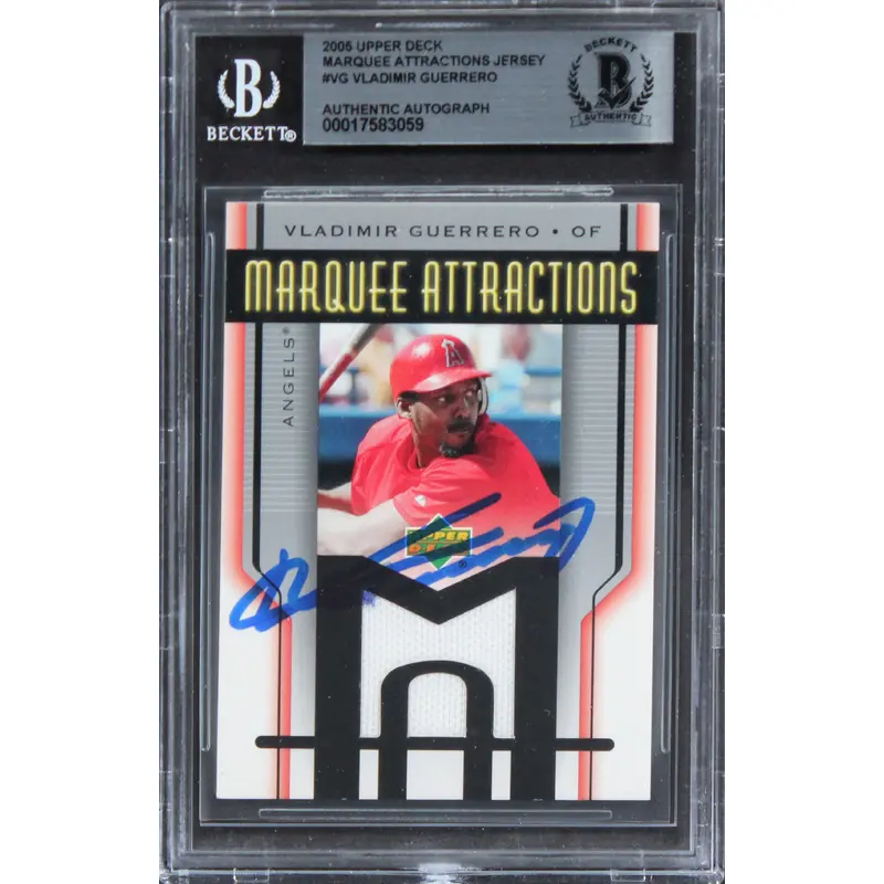 Angels Vladimir Guerrero Signed 2005 Upper Deck Marquee AJ #VG Card BAS Slabbed