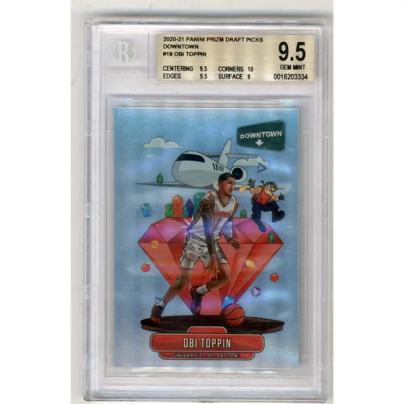 Obi Toppin 2020 Panini Prizm Draft Downtown BGS 9.5 Gem Mint