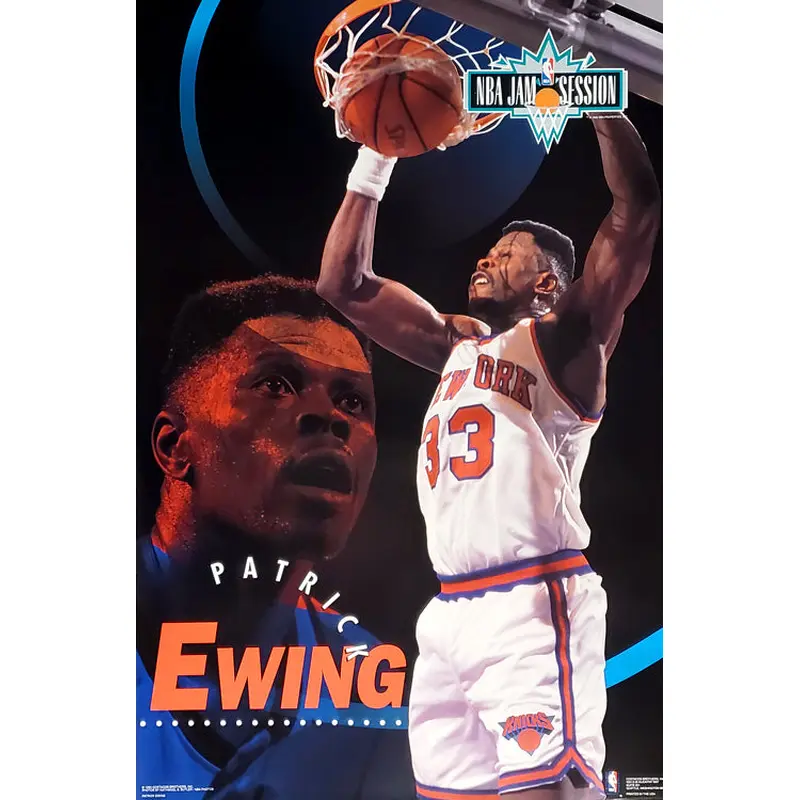 Patrick Ewing "Jam Session" New York Knicks NBA Action Poster - Costacos Brothers 1993