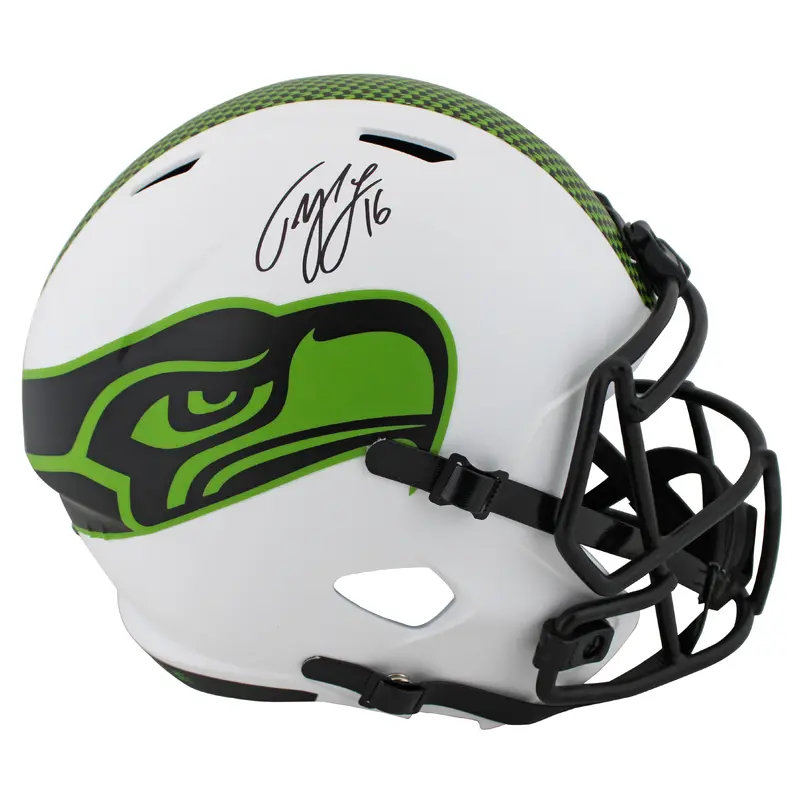 Seahawks Tyler Lockett Signed Lunar Full Size Speed Rep Helmet BAS Witnessed