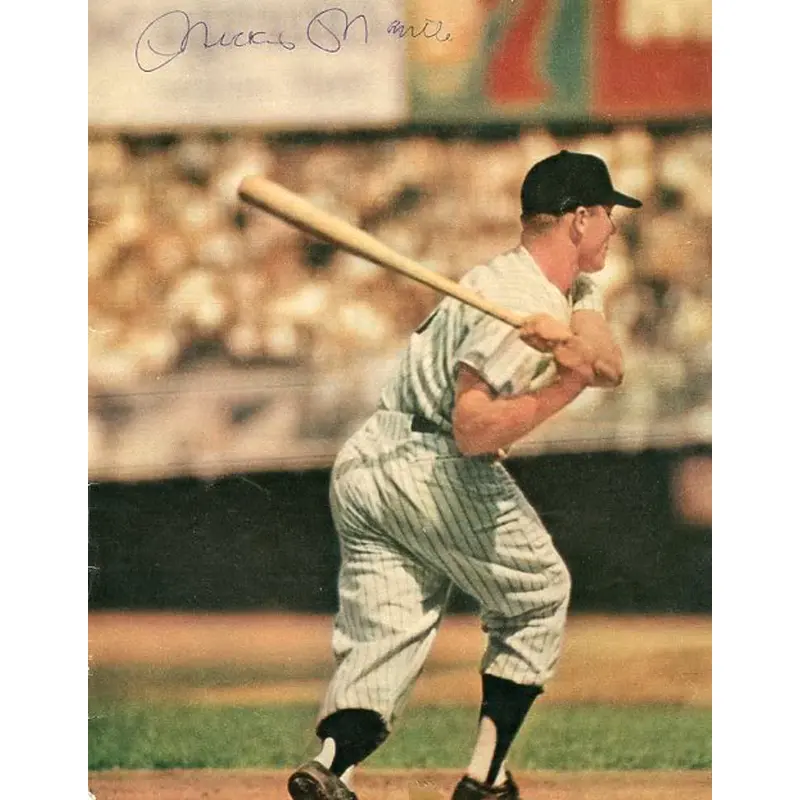 Yankees Mickey Mantle Signed 7X9 Magazine Page Photo Vintage Auto PSA #Q08242