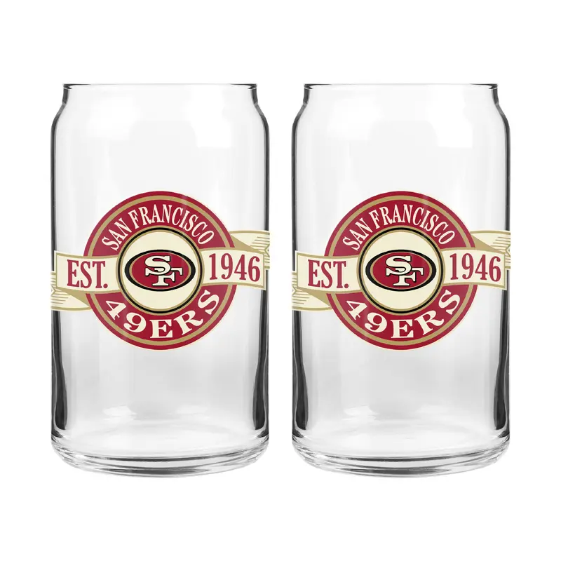 NFL San Francisco 49ers 16 oz Can Glass Banner Design