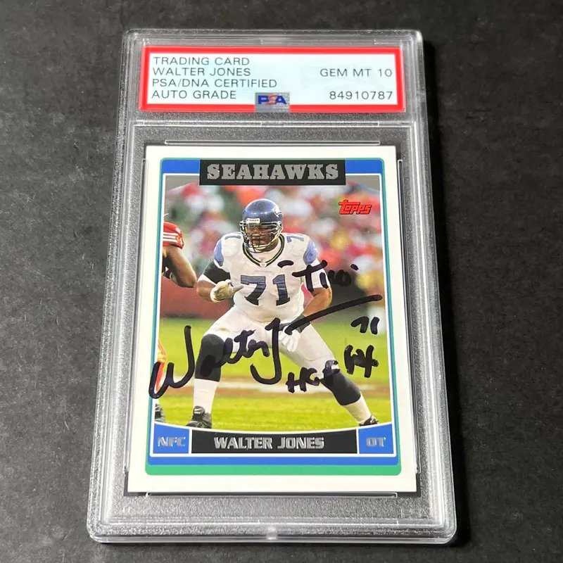 2006 Topps #15 Walter Jones PSA/DNA AUTO 10 Slabbed Seahawks