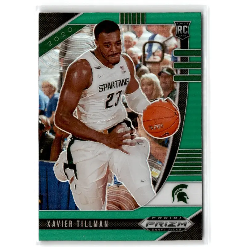 2020 Panini Prizm Draft Picks Collegiate Green Xavier Tillman #62