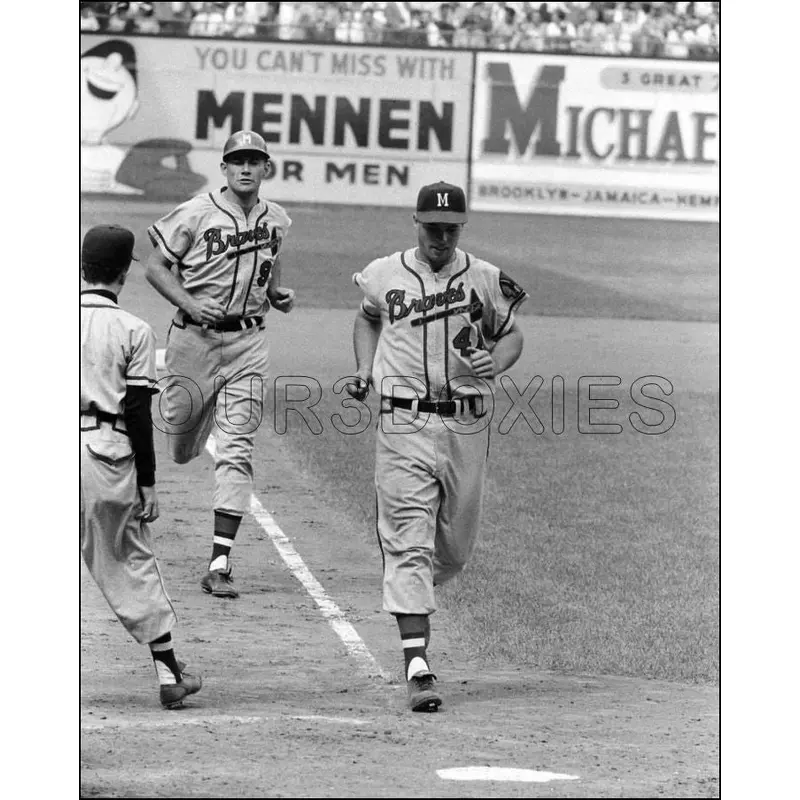 Eddie Mathews Joe Adcock 8X10 Photo - 1956 Milwaukee Braves - 11934