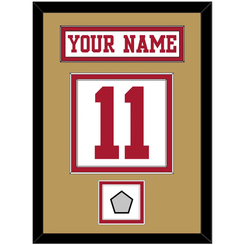 San Francisco Nameplate & Number (Back) With Super Bowl Patch - Road White - Double Mat 3