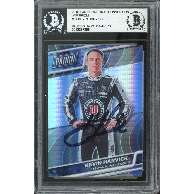 NASCAR Kevin Harvick Authentic Signed 2016 Panini VIP Prizm #94 Card BAS Slabbed