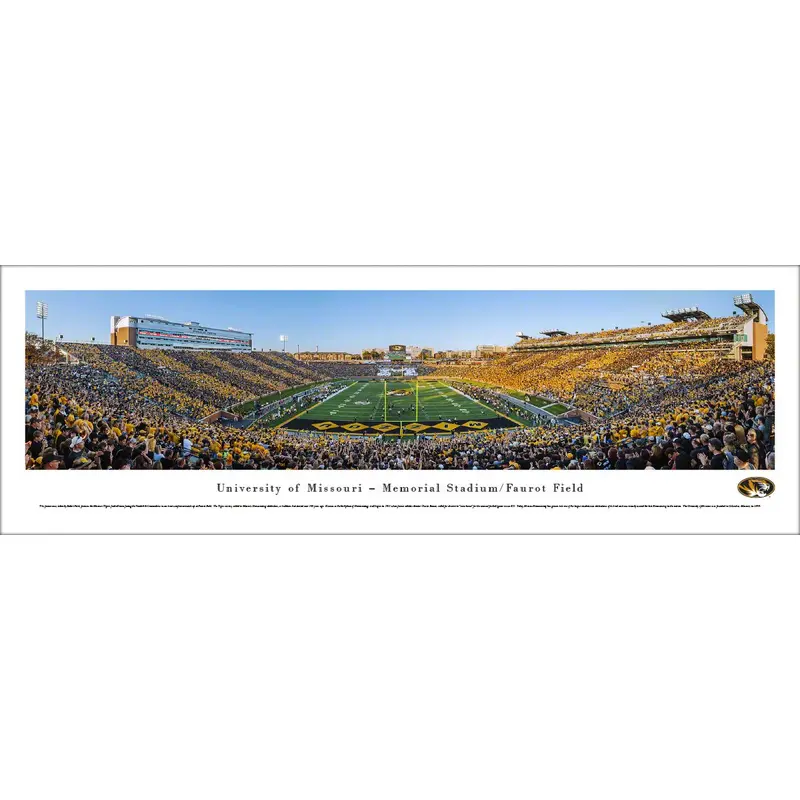 Missouri Tigers "Homecoming Stripes" Faurot Field Panoramic Poster Print - Blakeway