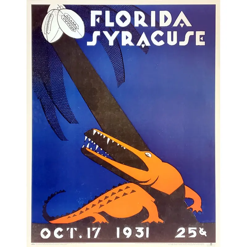 Syracuse Orangemen 1931 vs. Florida Vintage Program Cover 22x28 Poster - Asgard Press