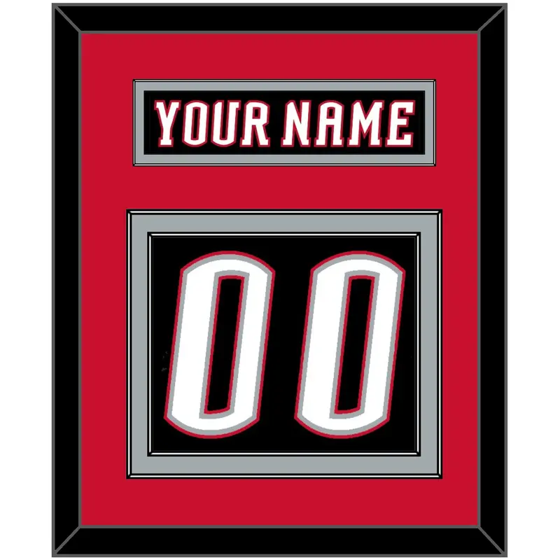 Buffalo Nameplate & Number (Back) - Road Black (1996-2006) - Double Mat 3
