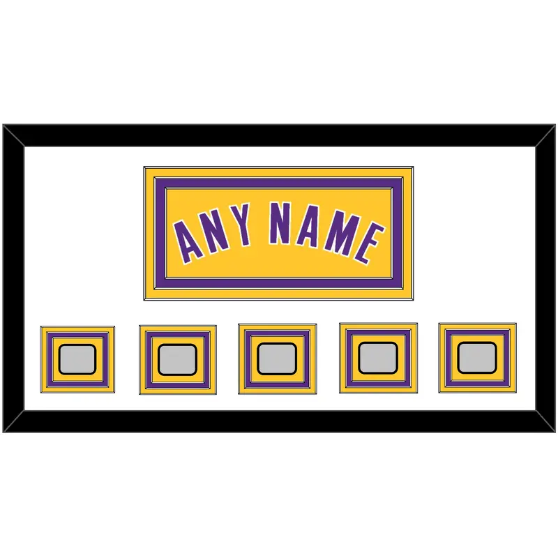 Los Angeles Name & 5 Trophy Patches - Home Yellow (1999-2018) - Triple Mat 1