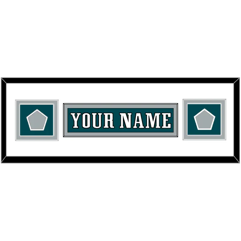 Philadelphia Nameplate & 2x Super Bowl Jersey Patches - Home Green - Double Mat 4