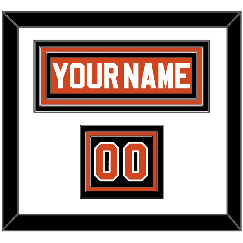 Philadelphia Nameplate & Number (Shoulder) - Reverse Retro Orange (2020-2021) - Triple Mat 1