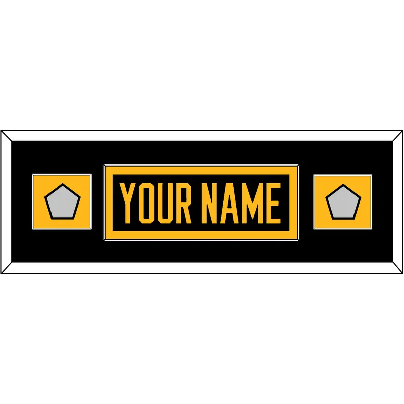 Pittsburgh Nameplate & 2 Stanley Cup Champions Patches - Home Black - Single Mat 4