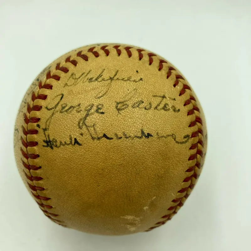 1946 Detroit Tigers Team Signed American League Baseball Hank Greenberg JSA COA
