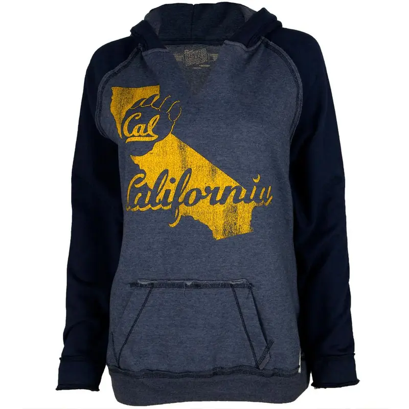California Bears - Distressed State Juniors Relaxed Slit-Neck Hoodie