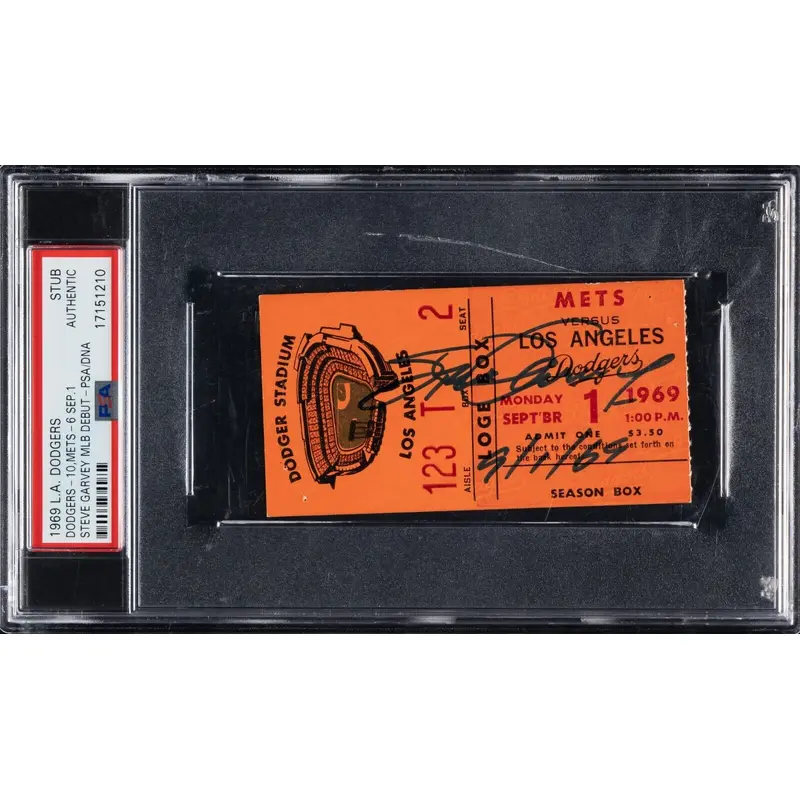 Steve Garvey Signed MLB Debut 9-1-1969 Los Angeles Dodgers Ticket PSA DNA POP 2!