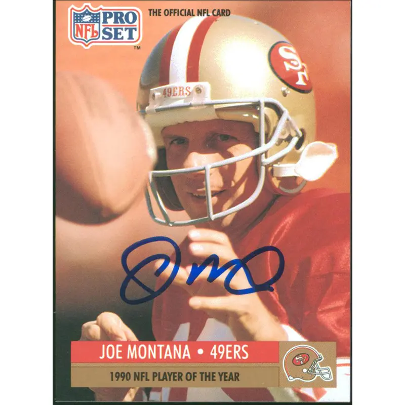 49ers Joe Montana Authentic Signed 1991 Pro Set #3 Card Autographed BAS #BB84985