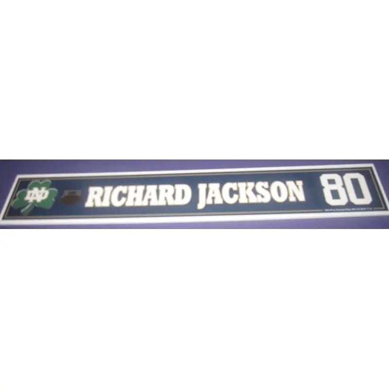 Richard Jackson Game Used Notre Dame Football Locker Tag #80
