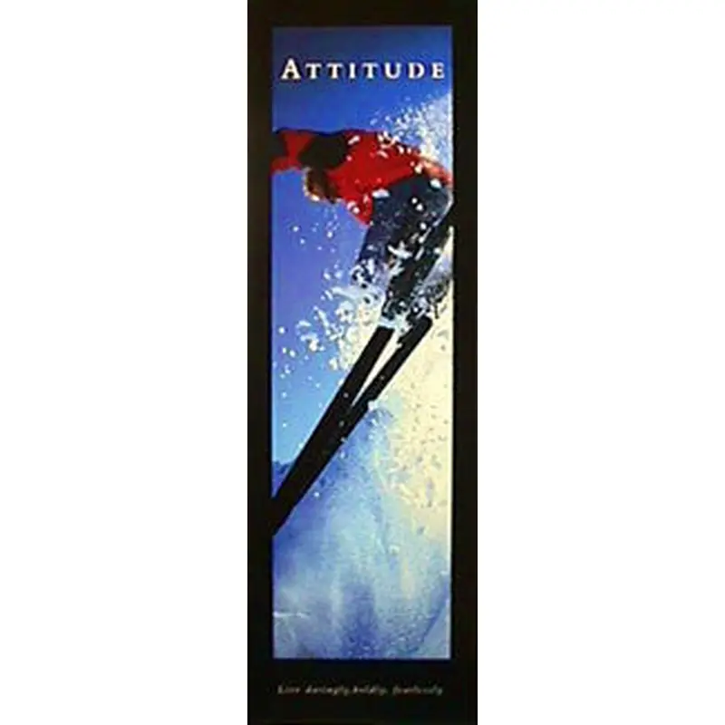 Skiing "Attitude" Motivational Poster - Front Line (12x36)