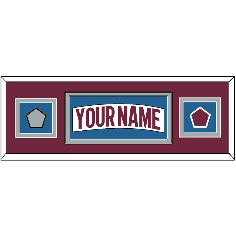 Colorado Nameplate & 2022 Stanley Cup Champions & Logo Patches - Road White - Double Mat 3