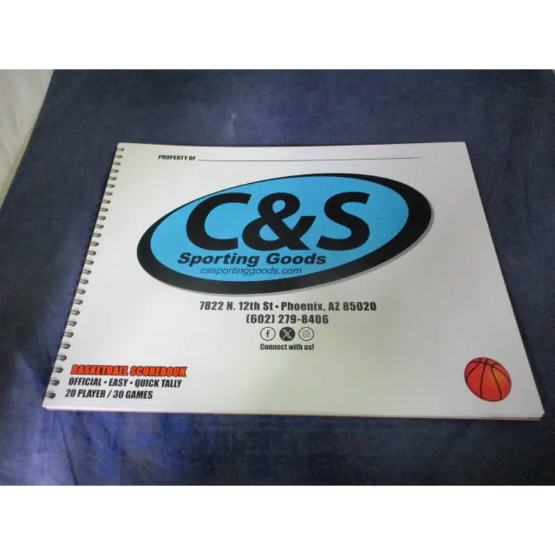New C & S Sporting Goods 20 Player / 30 Games Official Basketball Scorebook