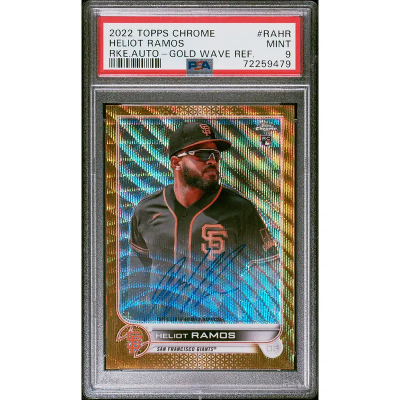 Heliot Ramos 2022 Topps Chrome Rookie Gold Wave Auto #10/50 PSA 9 Mint