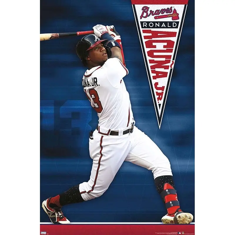 Ronald Acuna "Slugger" Atlanta Braves MLB Baseball Poster - Trends International 2020