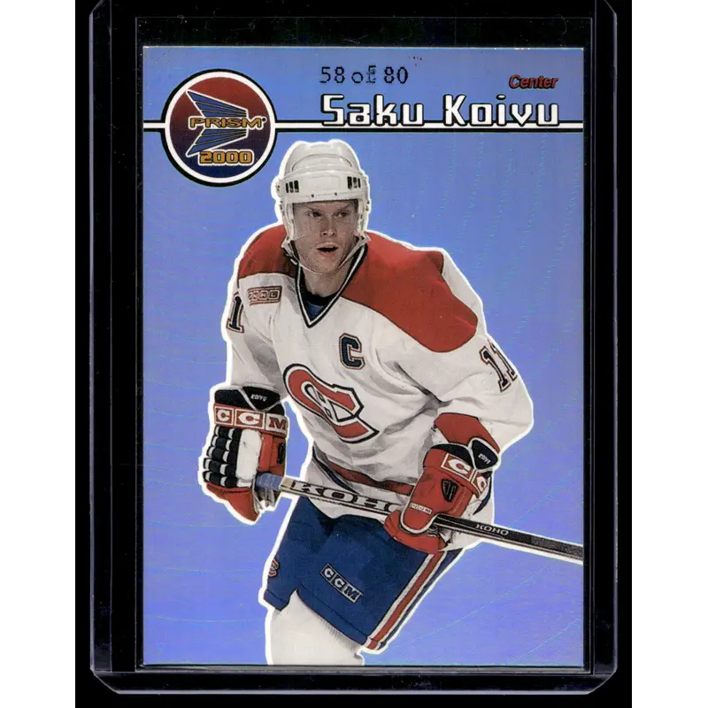 1999-00 Pacific Prism - Holographic Blue - Saku Koivu #72 /80
