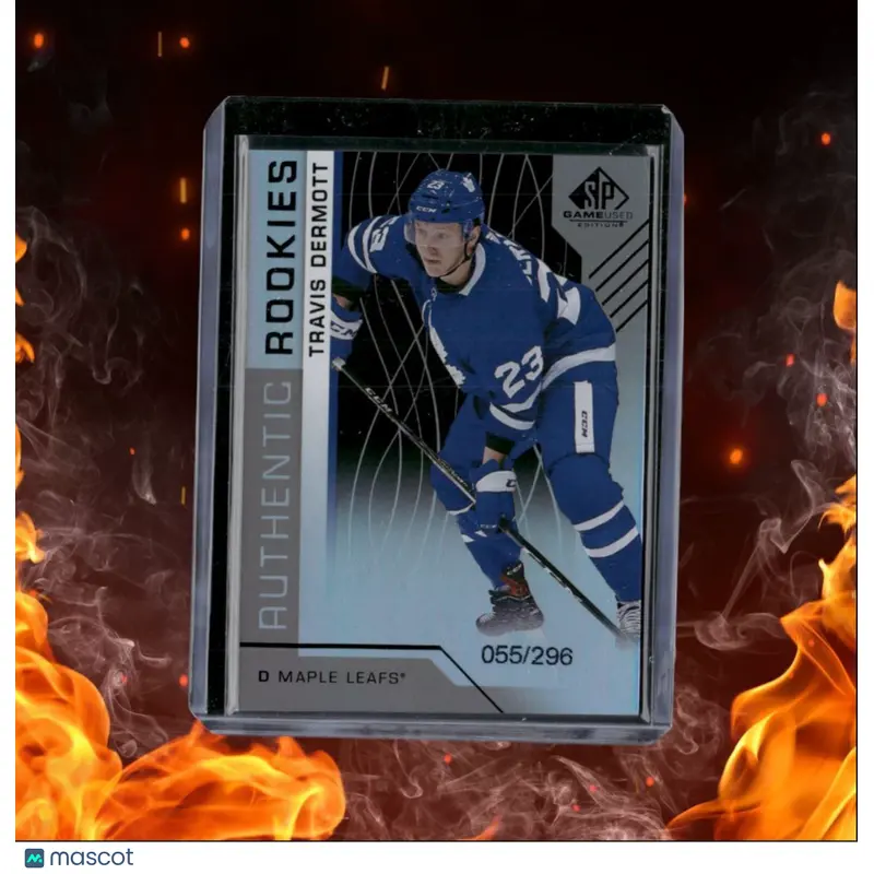 2018-19 SP Game Used Travis Dermott Authentic Rookie Auto 055/296 #185