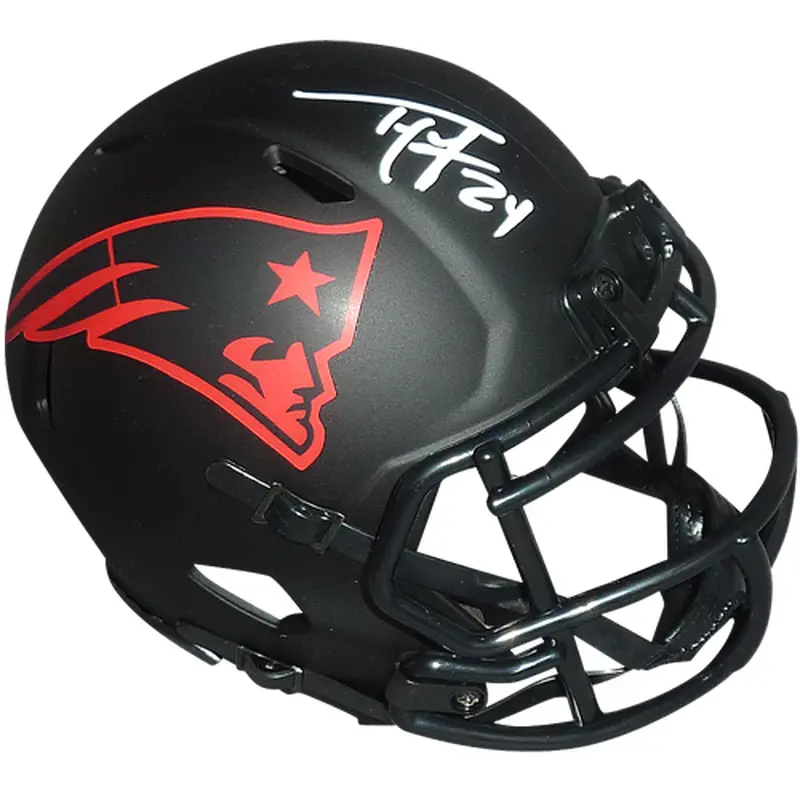 Ty Law Autographed New England Patriots (ECLIPSE Alternate) Mini Helmet - Beckett