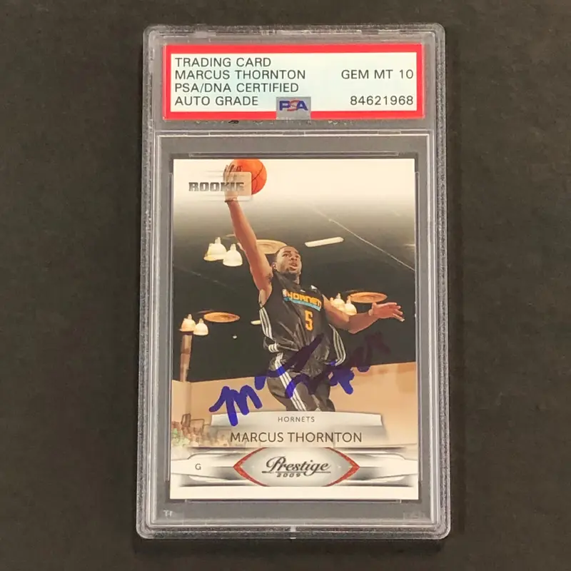 2009 Panini Prestige #191 Marcus Thorton Signed Card AUTO 10 PSA Slabbed RC Hornets