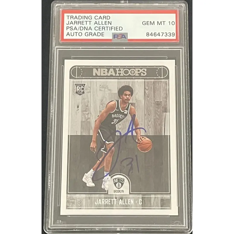 2017-18 NBA Hoops #272 Jarrett Allen Signed Card AUTO 10 PSA Slabbed RC Nets