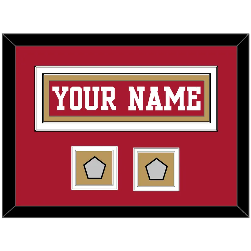 San Francisco Nameplate & 2 Super Bowl Patches - Home Red - Double Mat 7