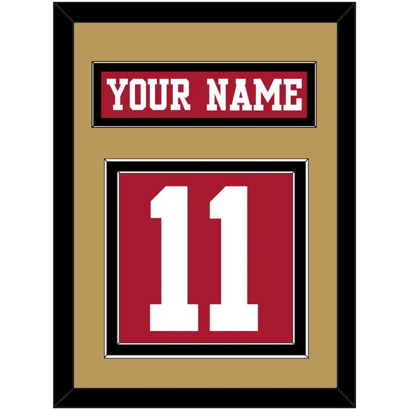 San Francisco Nameplate & Number (Back) - Home Red - Double Mat 3