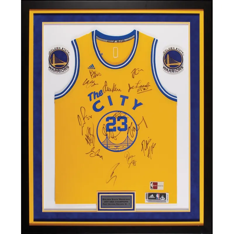 201617 Golden State Warriors NBA Champs Team Signed Jersey Beckett COA