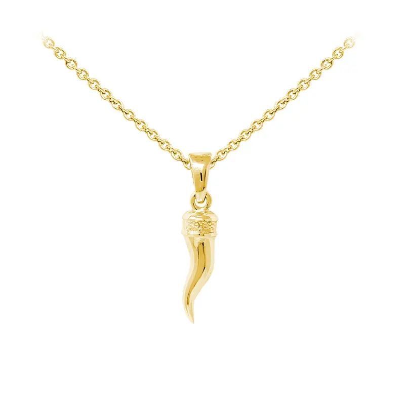 Italian Horn Sterling Silver Dainty Necklace