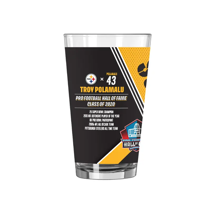 Pittsburgh Steelers 16oz Troy Polamalu Pint Glass