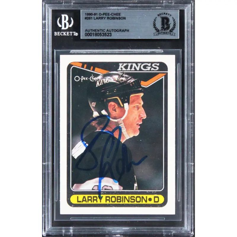 Kings Larry Robinson Authentic Signed 1990 O-Pee-Chee #261 Card BAS Slabbed