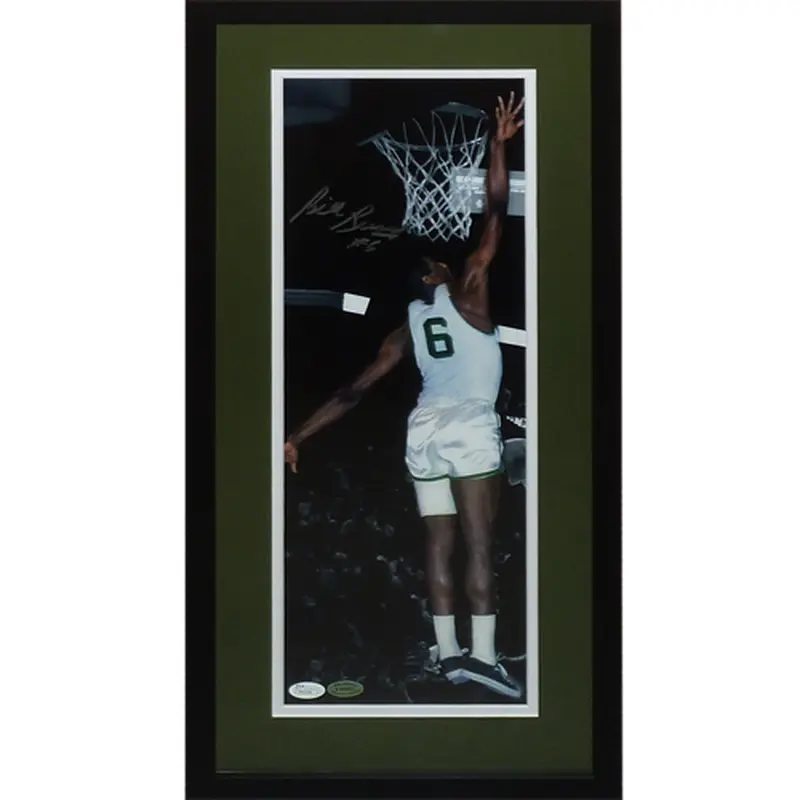 Bill Russell Autographed Boston Celtics 8x20 Deluxe Framed Photo - Russell Holo, JSA