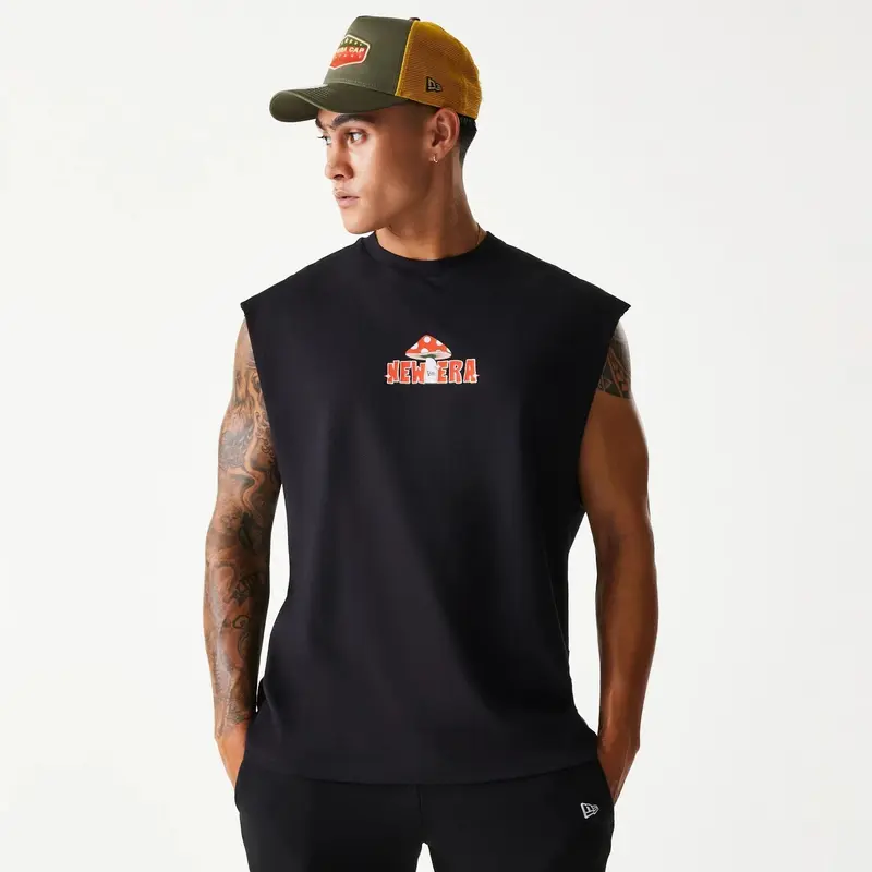 New Era Outdoor Graphic Black Sleeveless T-Shirt