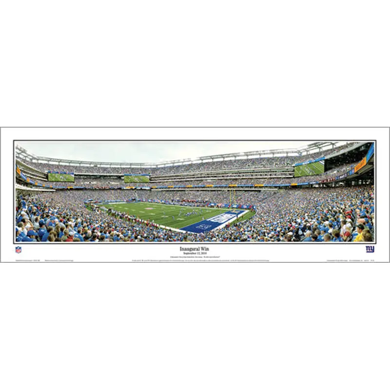 New York Giants "13 Yard Line" (9/12/2010) MetLife Stadium Panoramic Poster - Everlasting