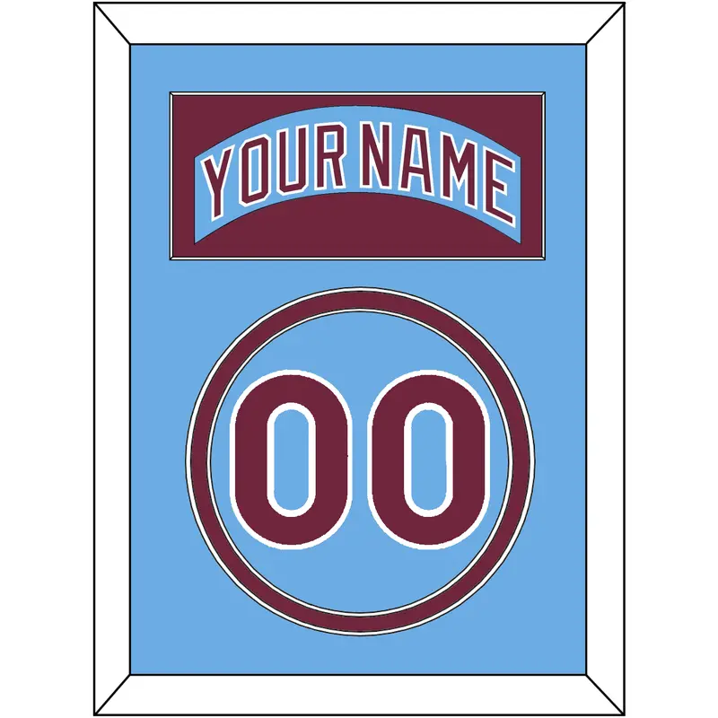 Philadelphia Nameplate & Number - Road Powder Blue (1973-1986) - Double Mat 3
