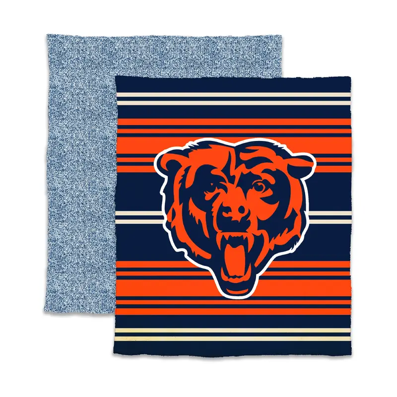 Chicago Bears Luxe Full Color Stripe Dreams Throw
