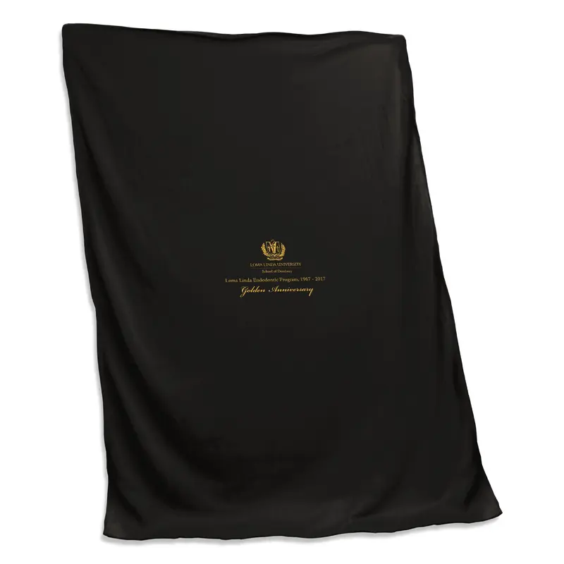 Loma Linda Golden Anniversary Black Sweatshirt Blanket (Screened)