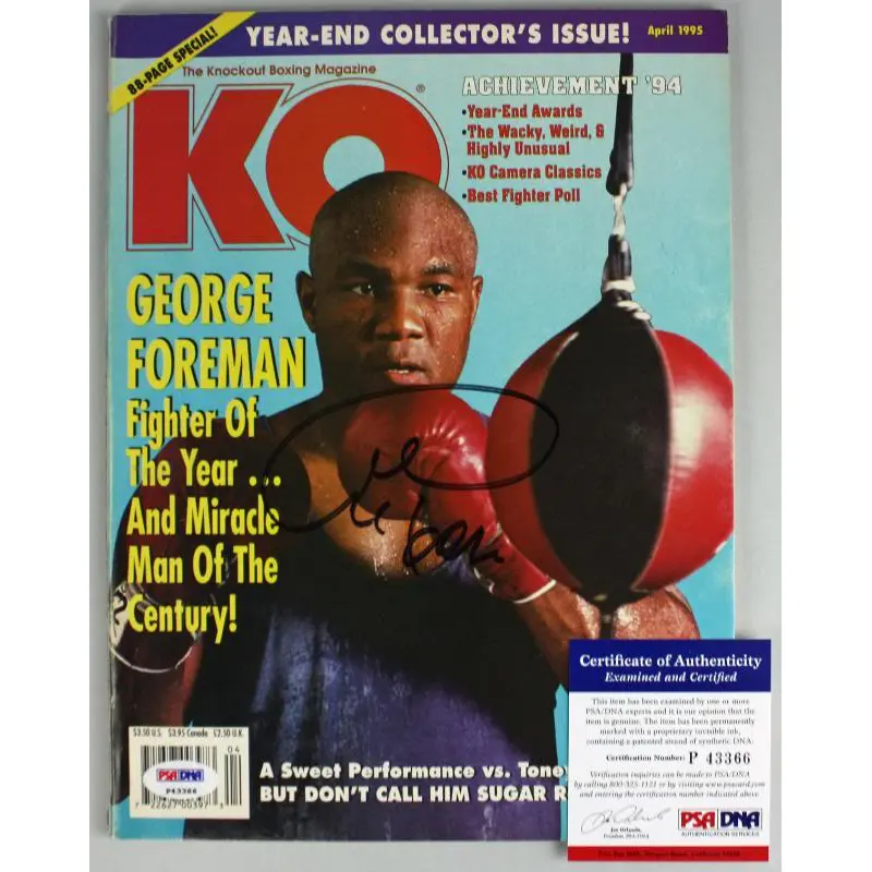George Foreman Authentic Signed 1995 Knockout Boxing Magazine PSA/DNA #P43366